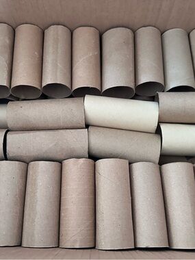Bulk Kraft Cardboard Tubes - Natural Brown Lot Of 100 Empty Toilet Paper Rolls
